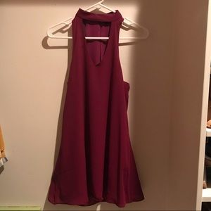fuchsia high neck dress